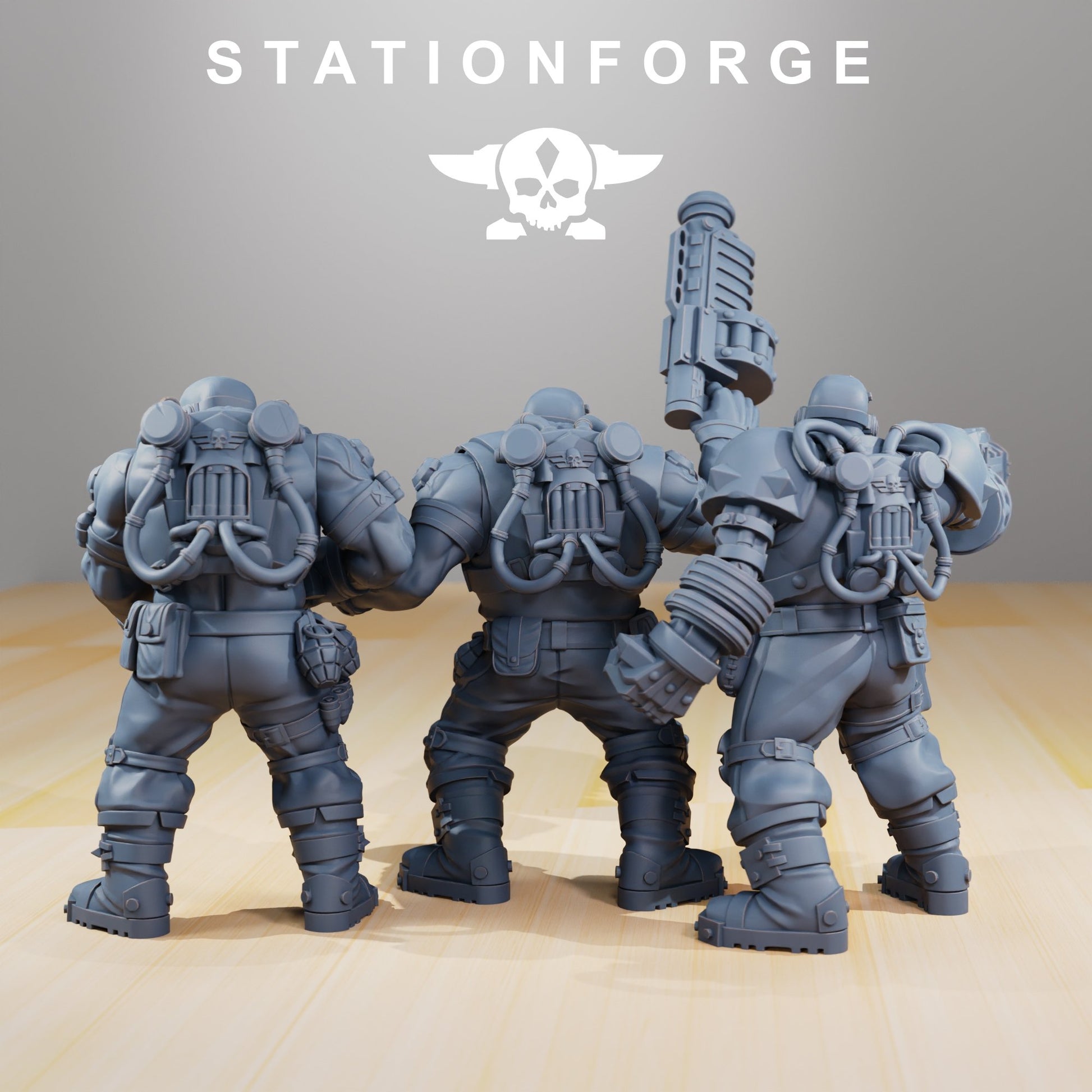 Imperial Army National Guard Guerrillas, proxy miniature, infantry, 28mm heroic scale unpainted resin, view 3