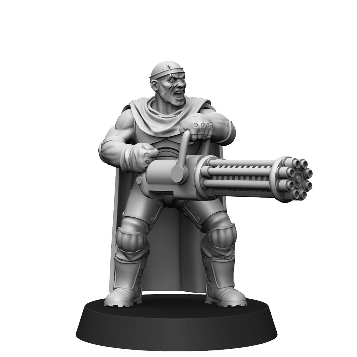Imperial Army National Guard Gunner, proxy miniature, infantry, 28mm heroic scale unpainted resin, view 3