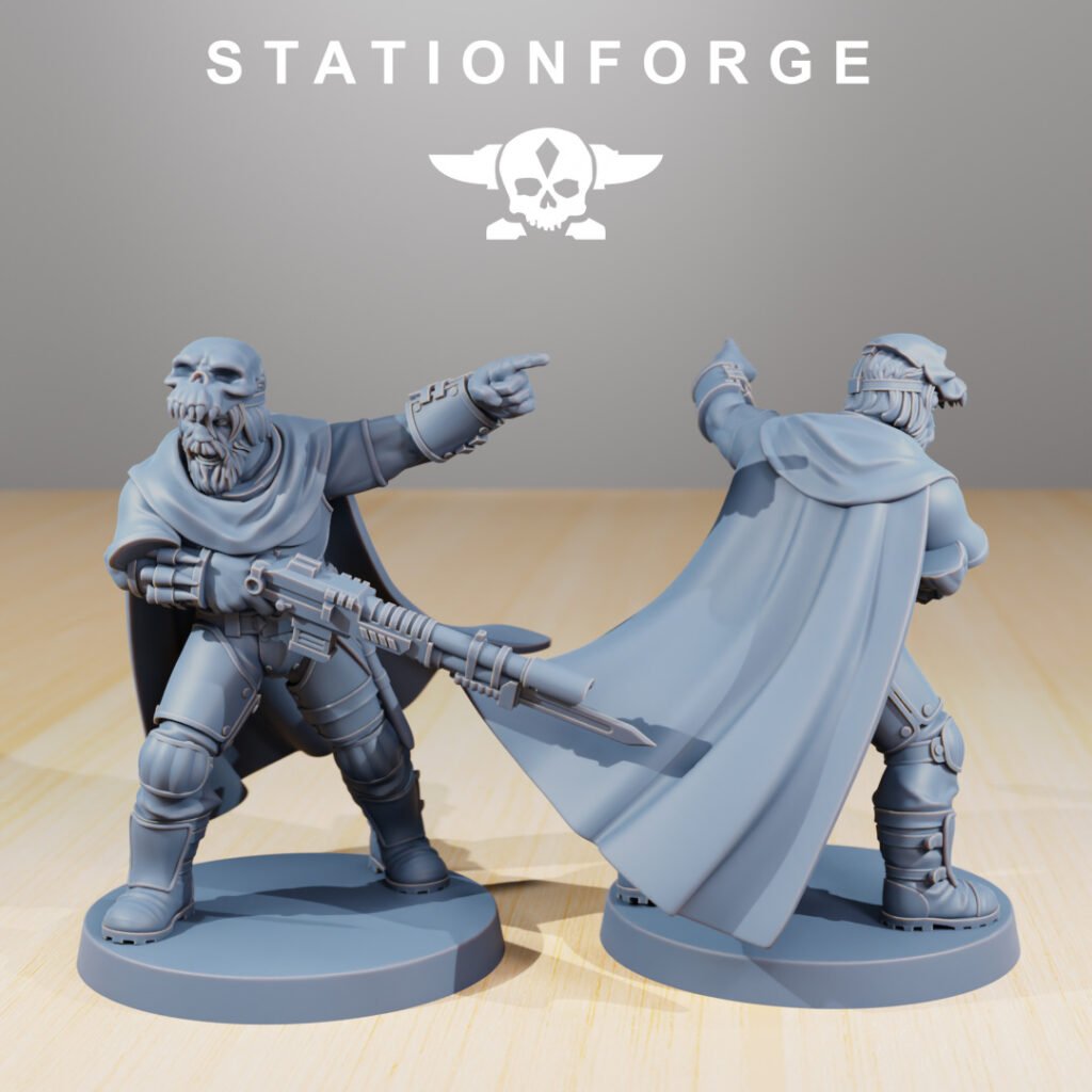 Imperial Army National Guard Hunter, proxy miniature, infantry, 28mm heroic scale unpainted resin, view 2