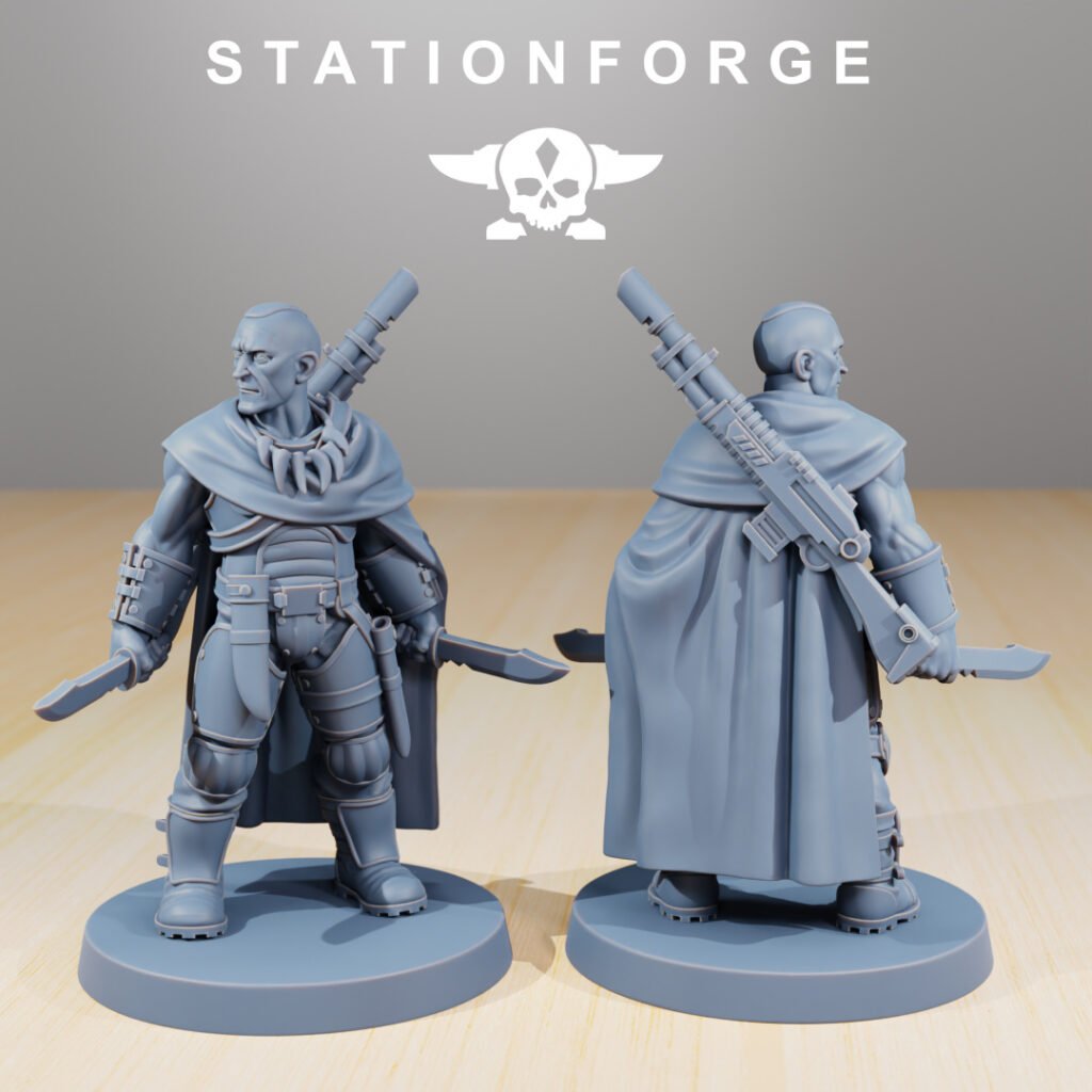 Imperial Army National Guard Knifeman, proxy miniature, infantry, 28mm heroic scale unpainted resin