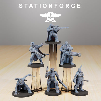 Imperial Army National Guard Orkaz Hunters, proxy miniature, infantry, 28mm heroic scale unpainted resin