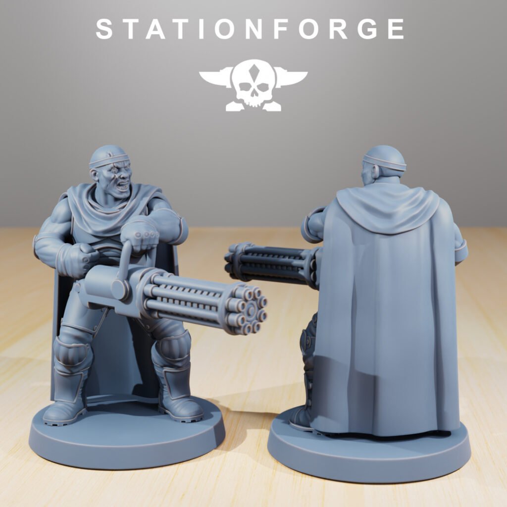 Imperial Army National Guard Orkaz Hunters, proxy miniature, infantry, 28mm heroic scale unpainted resin, view 6