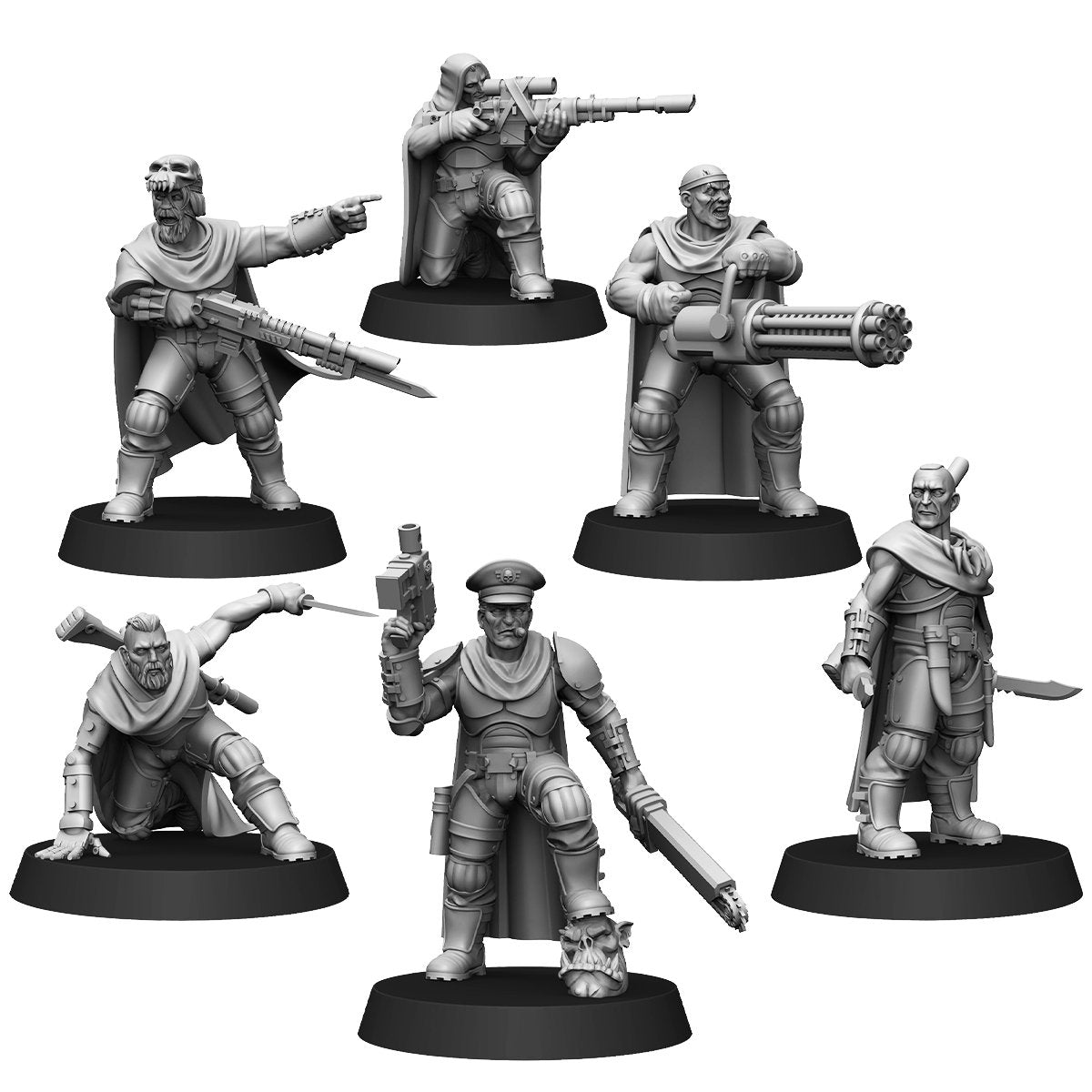 Imperial Army National Guard Orkaz Hunters, proxy miniature, infantry, 28mm heroic scale unpainted resin, view 9