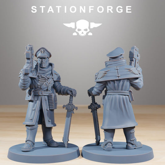 Imperial Army National Guard Royals With Pistol, proxy miniature, infantry, 28mm heroic scale unpainted resin, view 2