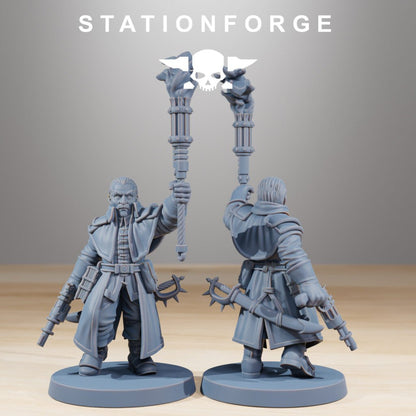 Imperial Army National Guard Royals With Torch, proxy miniature, infantry, 28mm heroic scale unpainted resin, view 2