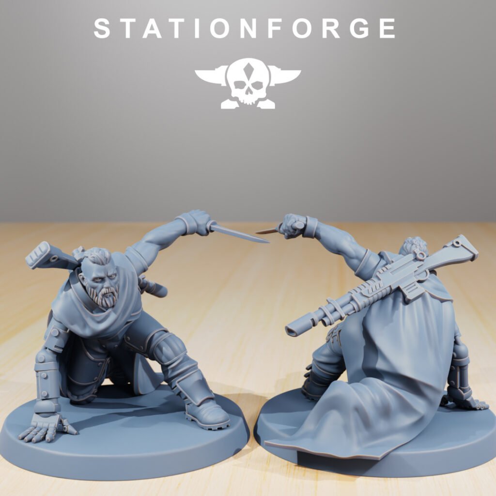 Imperial Army National Guard Stalker, proxy miniature, scout, 28mm heroic scale unpainted resin, view 2