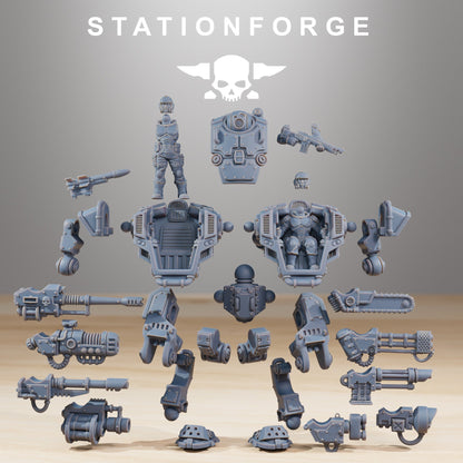 Imperial Army National Guard Warmech, proxy miniature, infantry, 28mm heroic scale unpainted resin, view 3