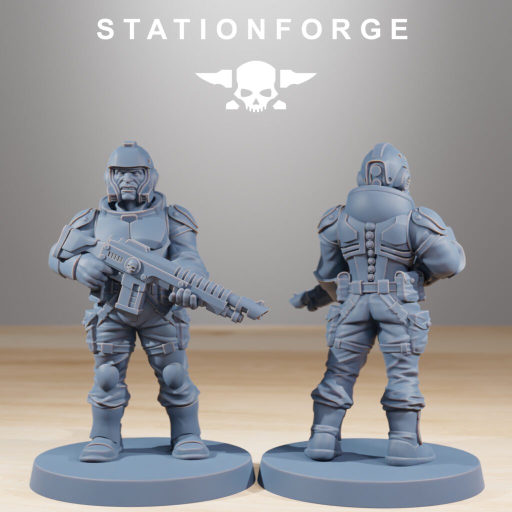 Imperial Army National Guard Warmech, proxy miniature, infantry, 28mm heroic scale unpainted resin, view 6