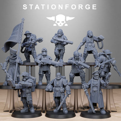 Imperial Army Royal Guard Enforces, proxy miniature, infantry, 28mm heroic scale unpainted resin