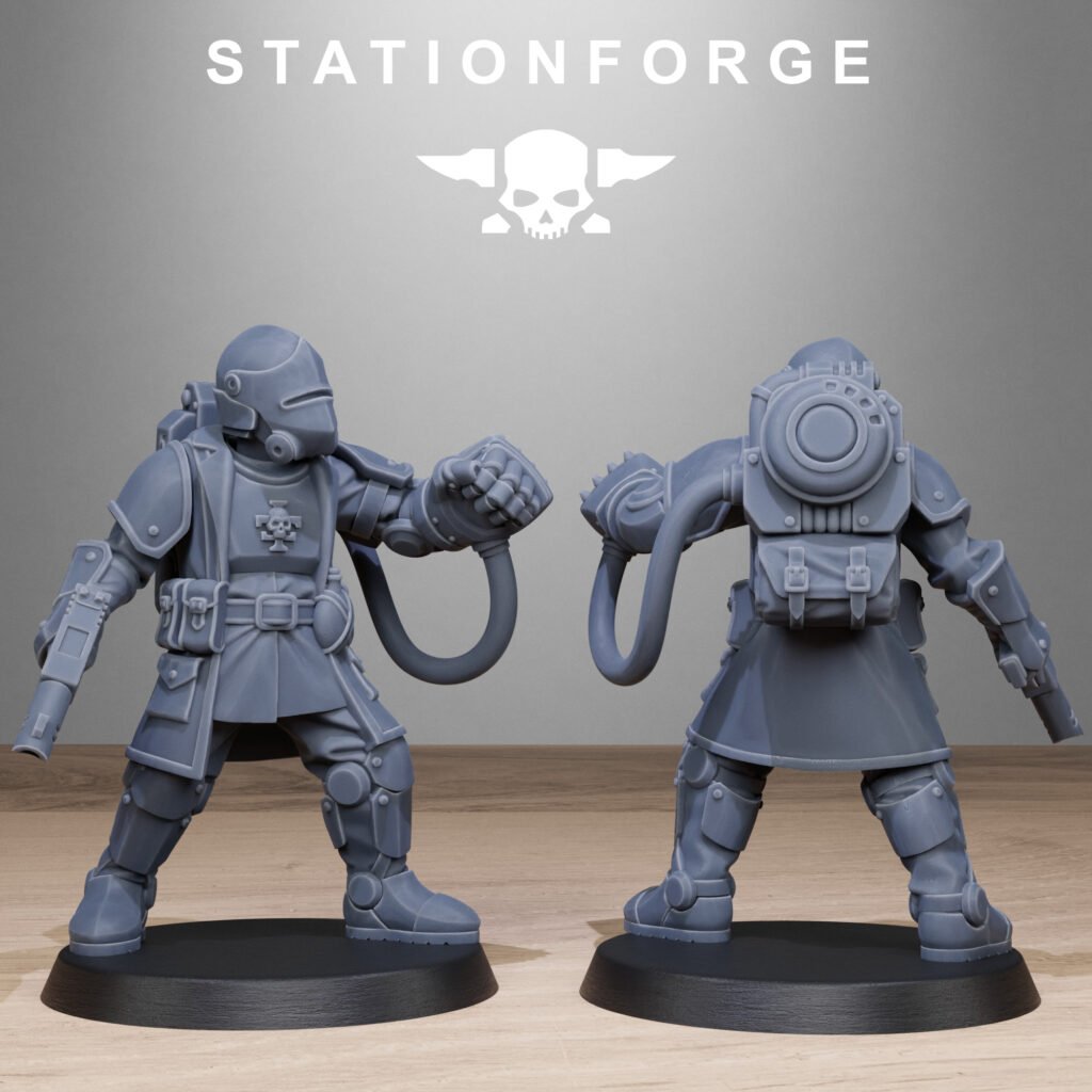 Imperial Army Royal Guard Enforces, proxy miniature, infantry, 28mm heroic scale unpainted resin, view 3