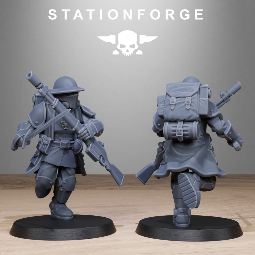 Imperial Army Royal Guard Enforces, proxy miniature, infantry, 28mm heroic scale unpainted resin, view 6
