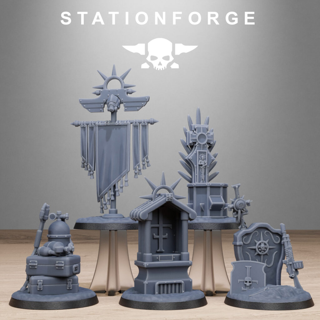 Imperial Army Royal Guard Objective Markers, proxy miniature, infantry, 28mm heroic scale unpainted resin