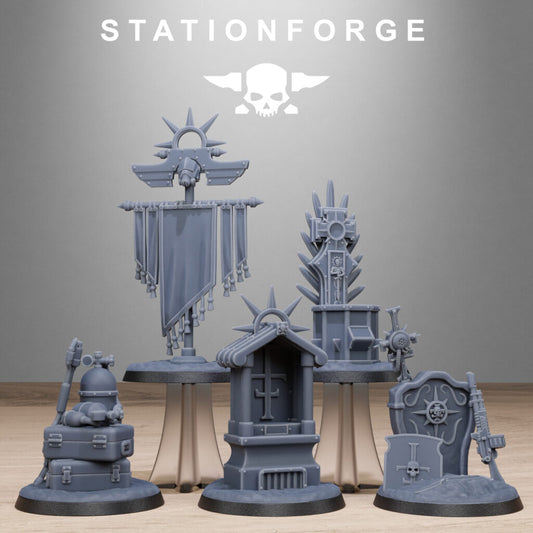 Imperial Army Royal Guard Objective Markers, proxy miniature, infantry, 28mm heroic scale unpainted resin