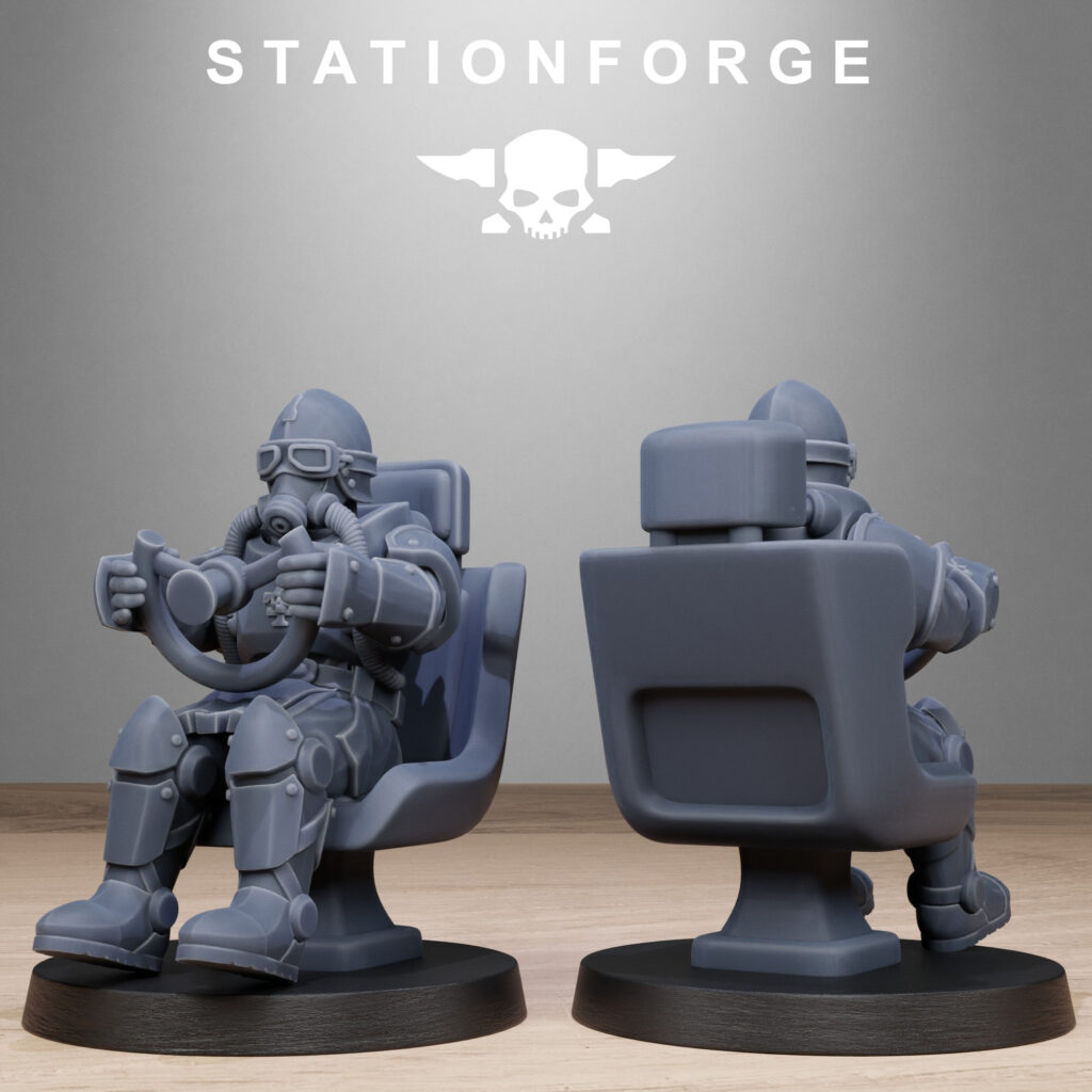 Imperial Army Royal Guard Pilot Commander, proxy miniature, character, 28mm heroic scale unpainted resin, view 2