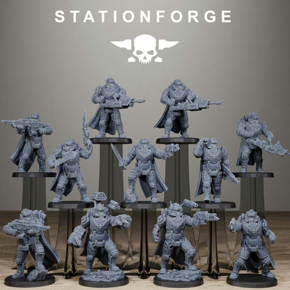 Imperial Army Vaskar Heavy Squad, proxy miniature, 28mm heroic scale unpainted resin, view 2