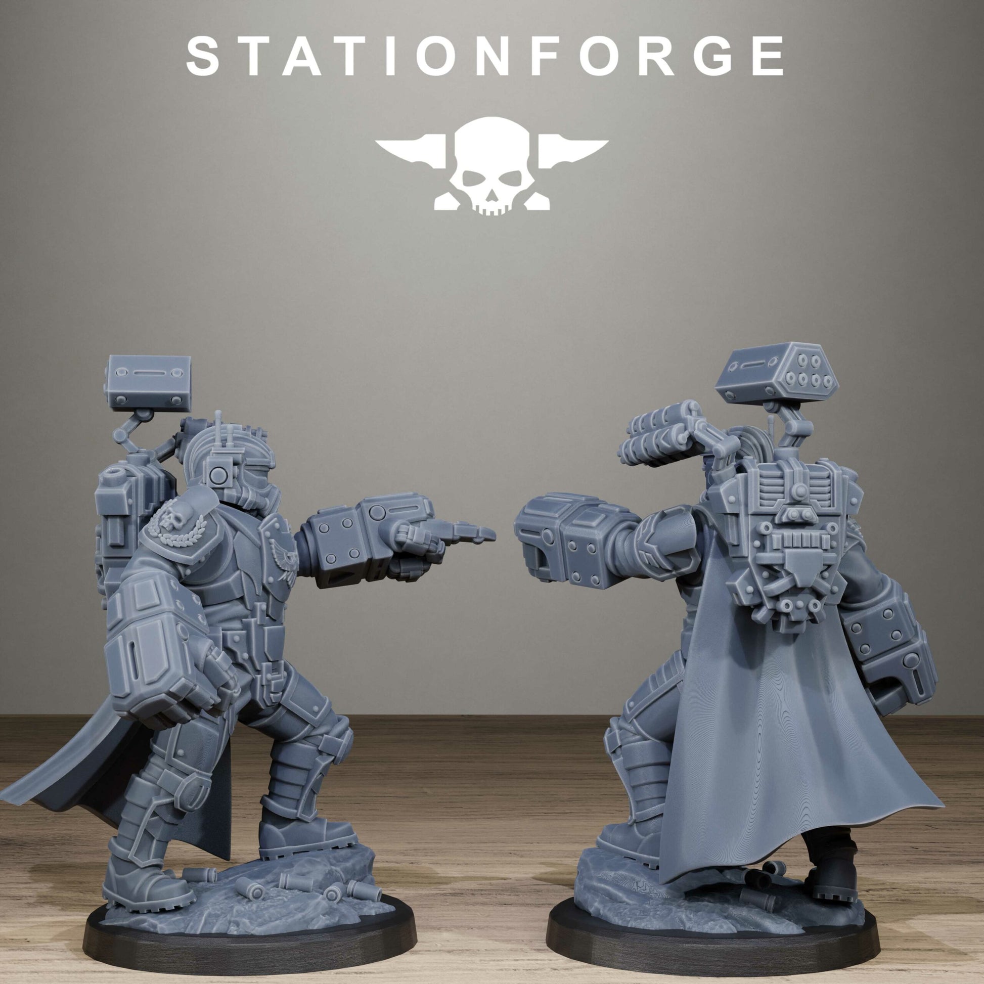 Imperial Army Vaskar Heavy Squad, proxy miniature, 28mm heroic scale unpainted resin, view 3