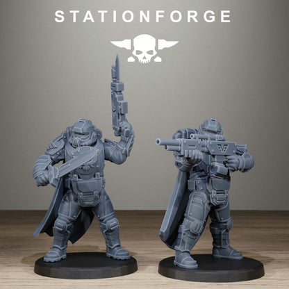 Imperial Army Vaskar Heavy Squad, proxy miniature, 28mm heroic scale unpainted resin, view 5
