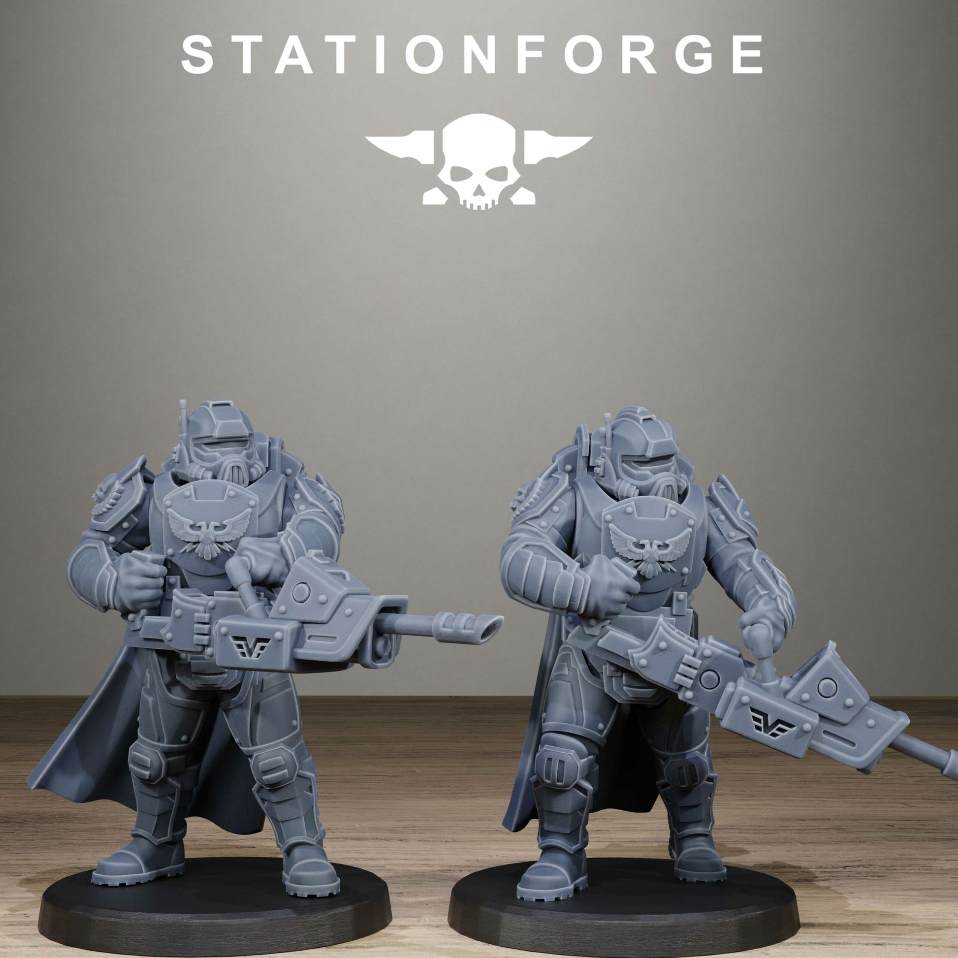 Imperial Army Vaskar Heavy Squad, proxy miniature, 28mm heroic scale unpainted resin, view 6
