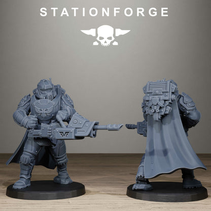Imperial Army Vaskar Heavy Squad, proxy miniature, 28mm heroic scale unpainted resin, view 7