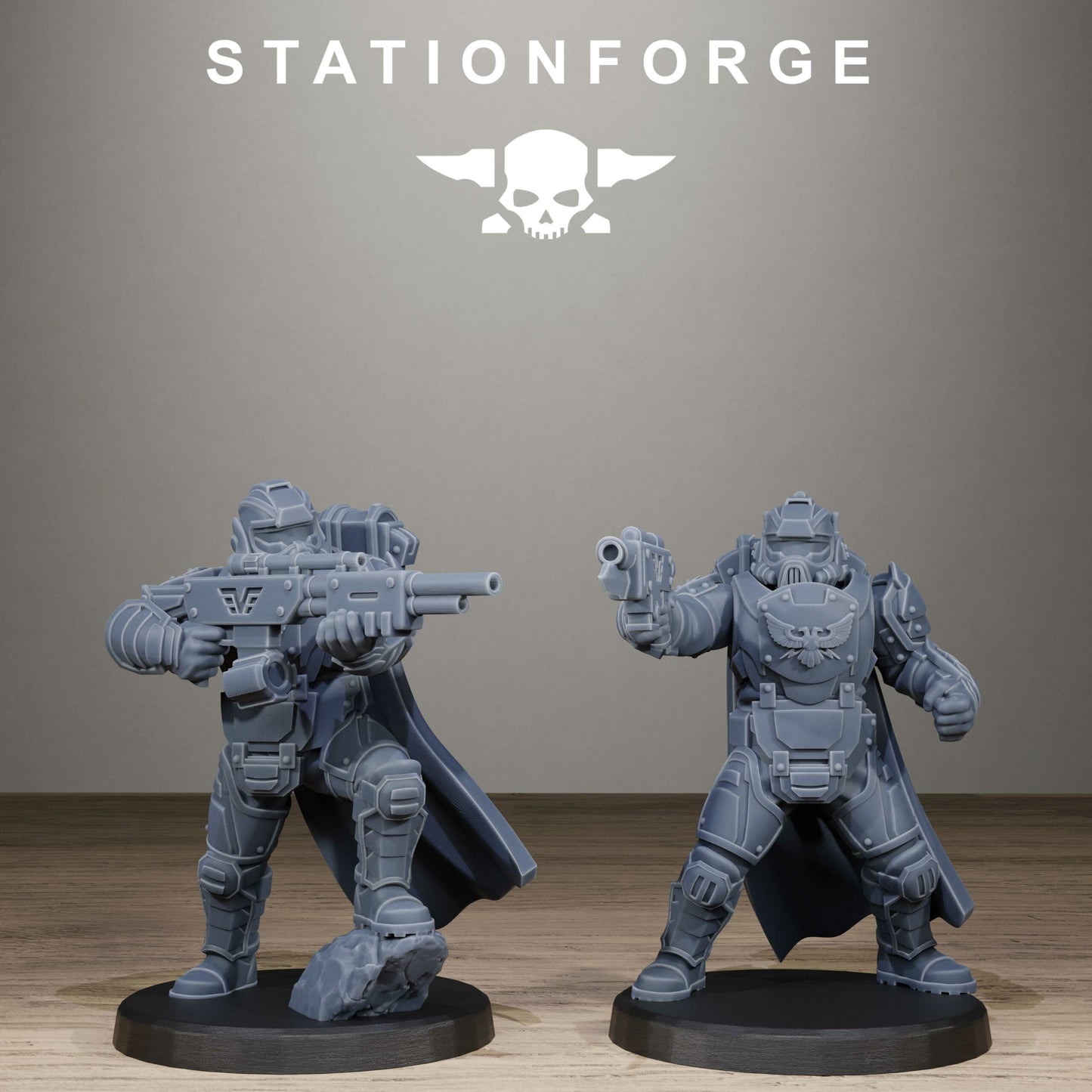 Imperial Army Vaskar Heavy Squad, proxy miniature, 28mm heroic scale unpainted resin, view 8