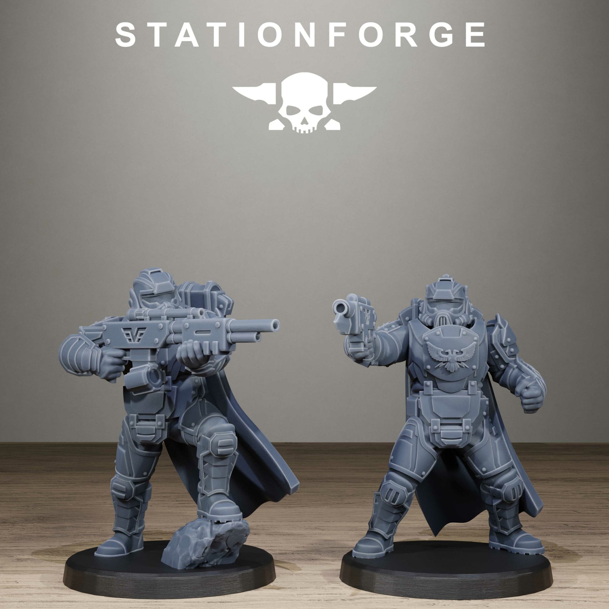 Imperial Army Vaskar Heavy Squad, proxy miniature, 28mm heroic scale unpainted resin, view 8