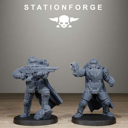Imperial Army Vaskar Heavy Squad, proxy miniature, 28mm heroic scale unpainted resin, view 8