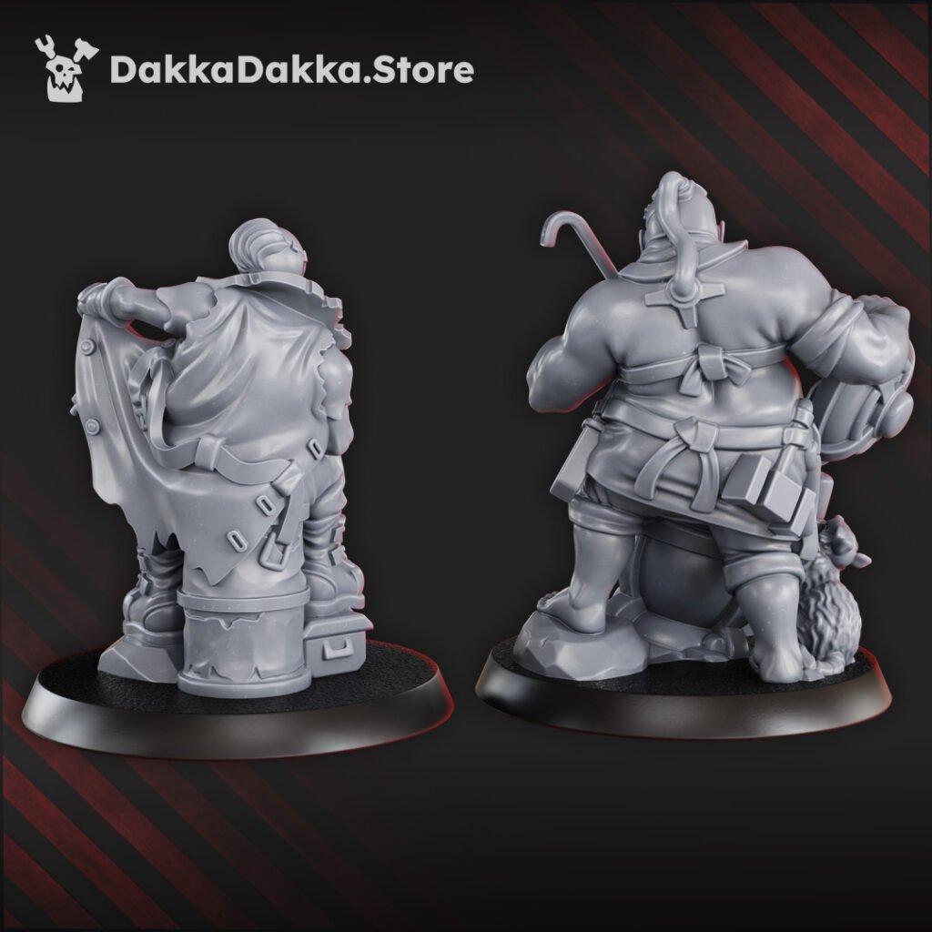 Inquisition Rock Head Gangs Roght Le Chef And Spivier, proxy miniature, heads, 28mm heroic scale unpainted resin, view 3