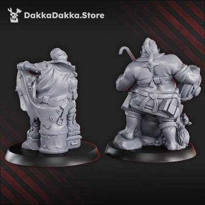 Inquisition Rock Head Gangs Roght Le Chef And Spivier, proxy miniature, heads, 28mm heroic scale unpainted resin, view 3