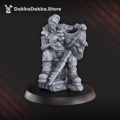 Inquisition Rock Head Gangs Roght Le Chef And Spivier, proxy miniature, heads, 28mm heroic scale unpainted resin, view 5