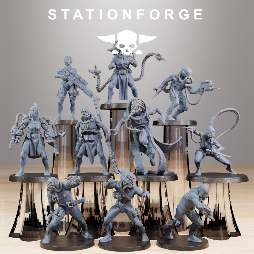 Inquisition Bounty Hunters (10 Units), proxy miniature, squad, 28mm heroic scale unpainted resin