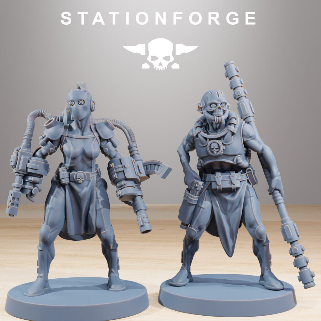 Inquisition Bounty Hunters (10 Units), proxy miniature, squad, 28mm heroic scale unpainted resin, view 3