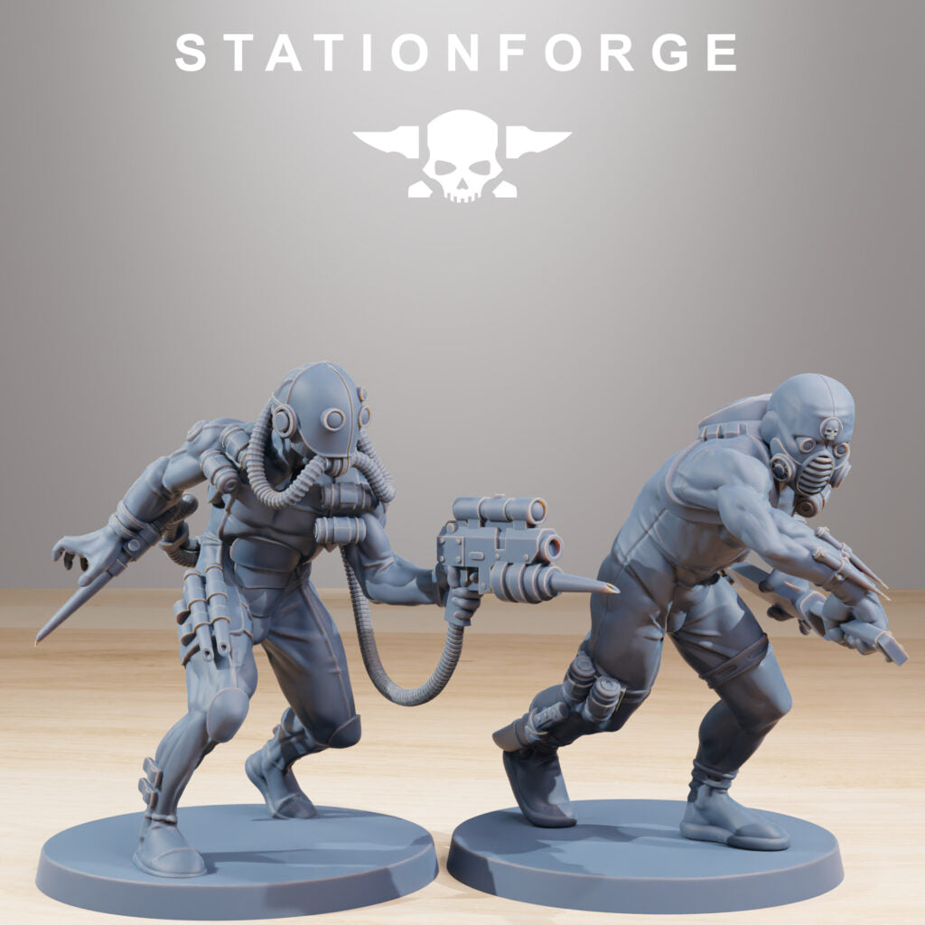 Inquisition Bounty Hunters (10 Units), proxy miniature, squad, 28mm heroic scale unpainted resin, view 6