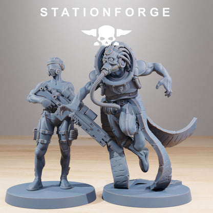 Inquisition Bounty Hunters (10 Units), proxy miniature, squad, 28mm heroic scale unpainted resin, view 7