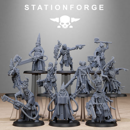Inquisition Firers, proxy miniature, 28mm heroic scale unpainted resin