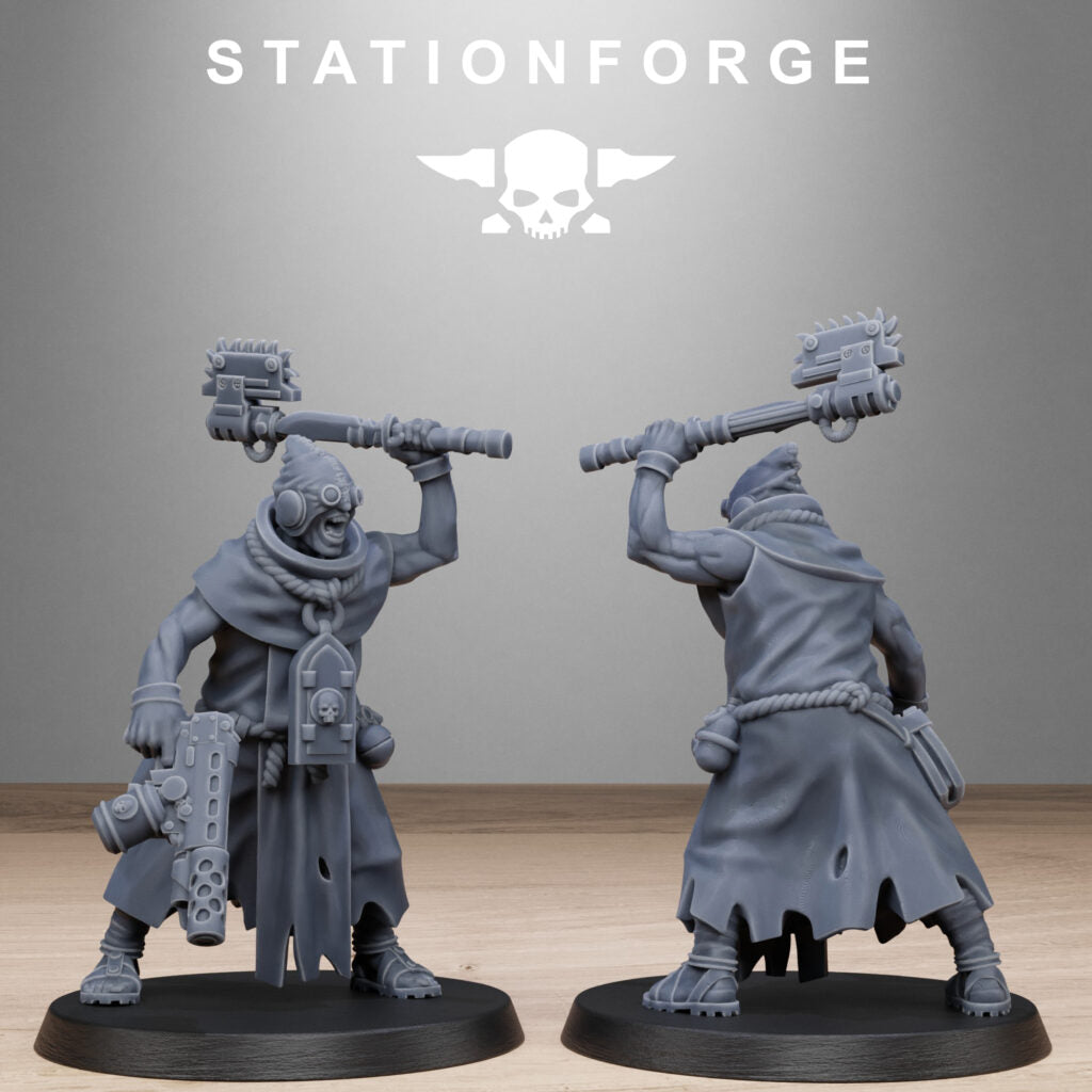Inquisition Firers, proxy miniature, 28mm heroic scale unpainted resin, view 4