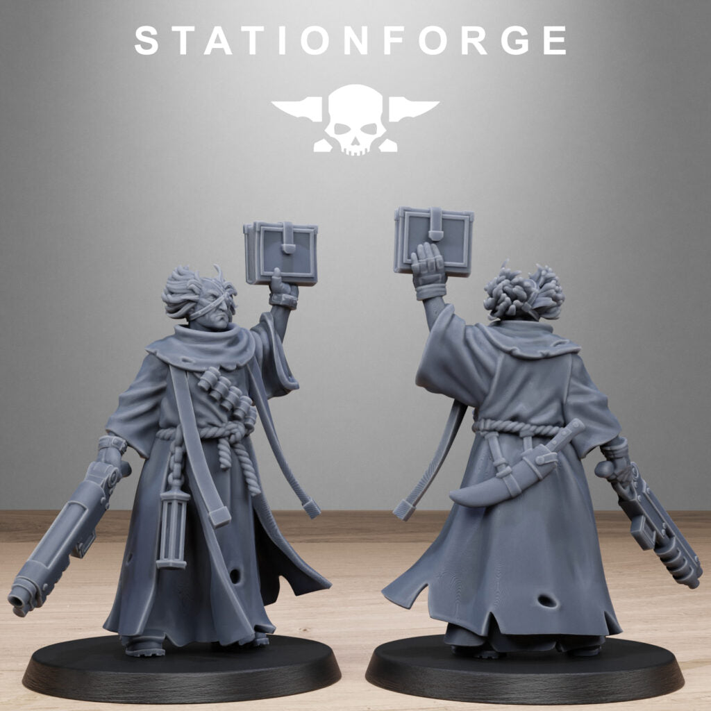 Inquisition Firers, proxy miniature, 28mm heroic scale unpainted resin, view 8