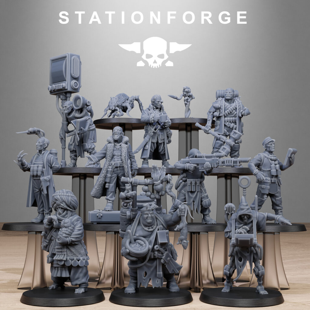 Inquisition Scrap Operatives, proxy miniature, 28mm heroic scale unpainted resin