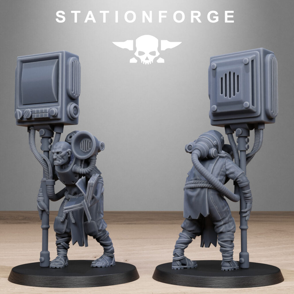Inquisition Scrap Operatives, proxy miniature, 28mm heroic scale unpainted resin, view 2