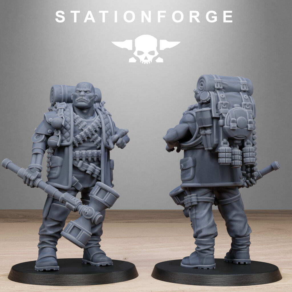 Inquisition Scrap Operatives, proxy miniature, 28mm heroic scale unpainted resin, view 4