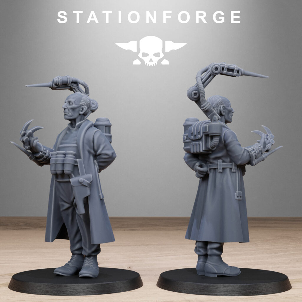 Inquisition Scrap Operatives, proxy miniature, 28mm heroic scale unpainted resin, view 5