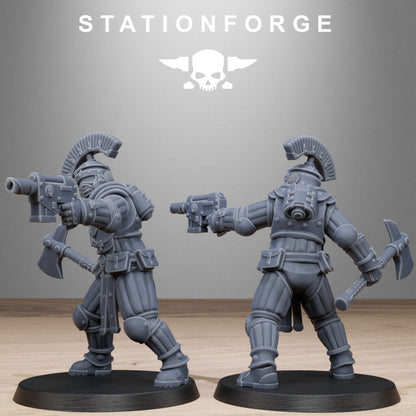 Inquisition Voidliners, proxy miniature, 28mm heroic scale unpainted resin, view 4