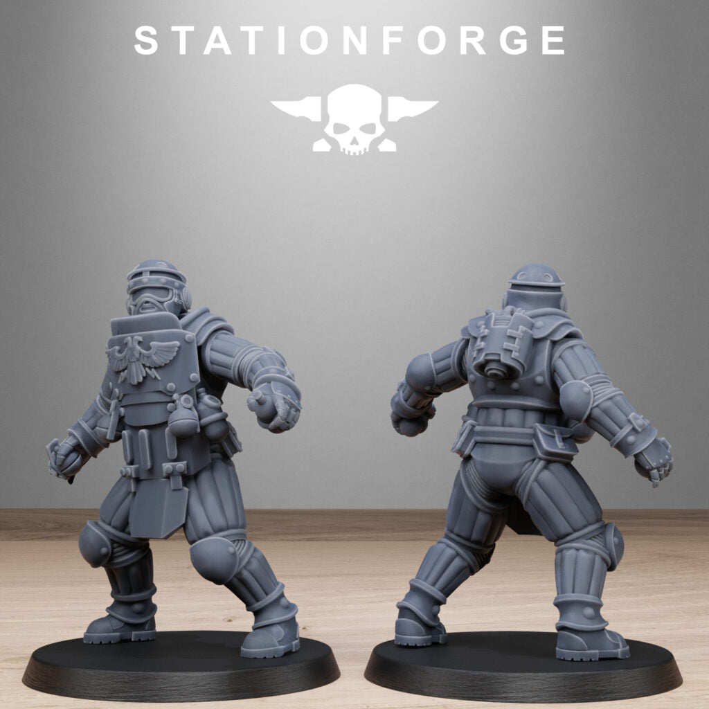 Inquisition Voidliners, proxy miniature, 28mm heroic scale unpainted resin, view 6
