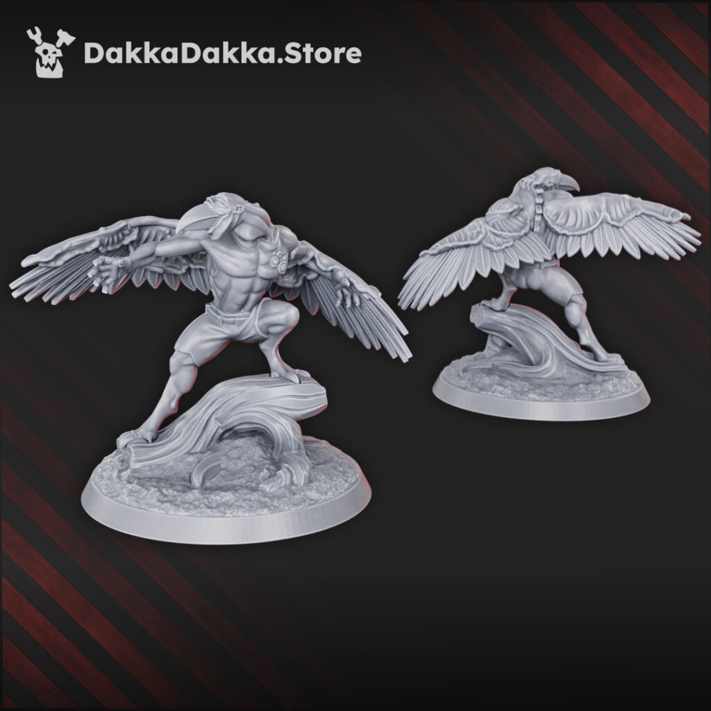 Plague Knights Birdfused Wings Squad, proxy miniature, 28mm heroic scale unpainted resin, view 5