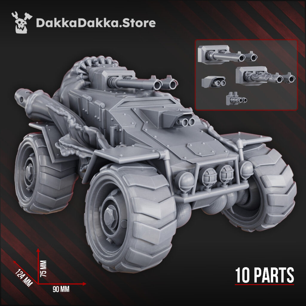 Plague Knights Contaminated Attack Buggy, proxy miniature, vehicle, 28mm heroic scale unpainted resin