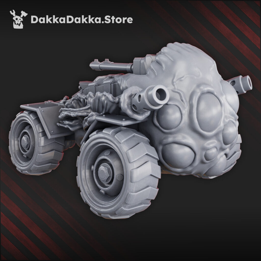 Plague Knights Contaminated Attack Buggy, proxy miniature, vehicle, 28mm heroic scale unpainted resin, view 2