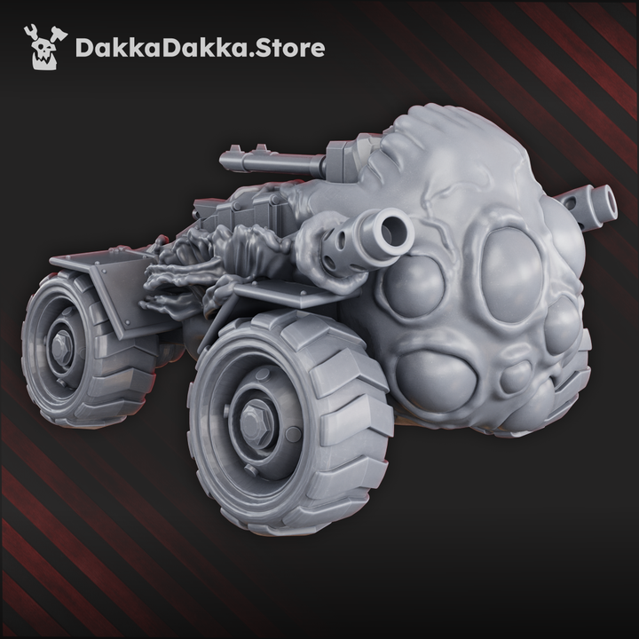 Plague Knights Contaminated Attack Buggy, proxy miniature, vehicle, 28mm heroic scale unpainted resin, view 5