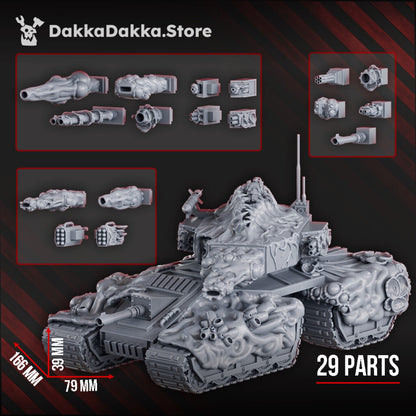Plague Knights Contaminated Battle Tank, proxy miniature, 28mm heroic scale unpainted resin