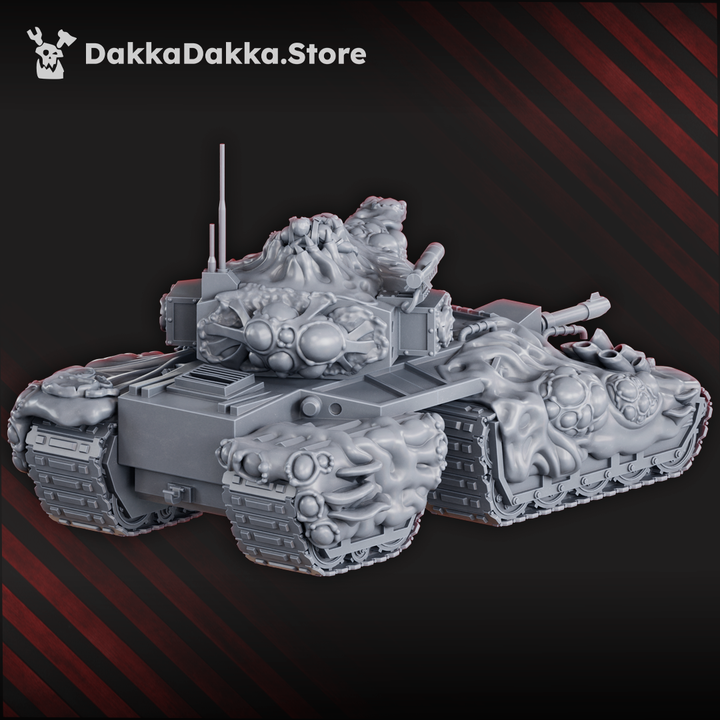 Plague Knights Contaminated Battle Tank, proxy miniature, 28mm heroic scale unpainted resin, view 5