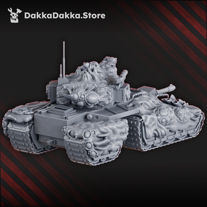 Plague Knights Contaminated Battle Tank, proxy miniature, 28mm heroic scale unpainted resin, view 5