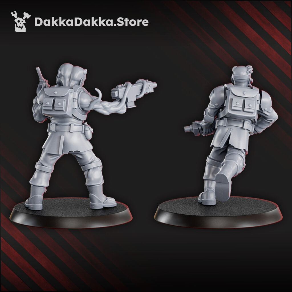 Plague Knights Diseased Guardians, proxy miniature, 28mm heroic scale unpainted resin, view 2